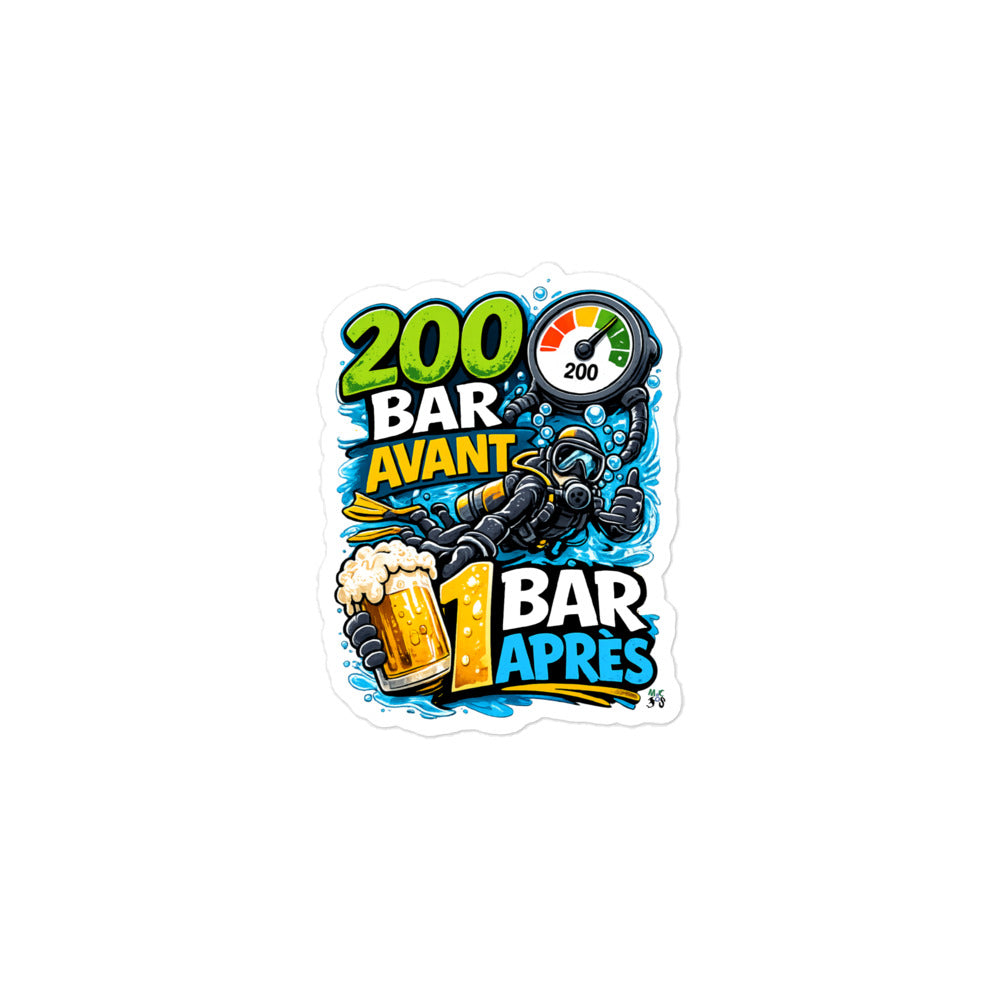 Autocollants découpés sur mesure 200 bar debriefnig plongée