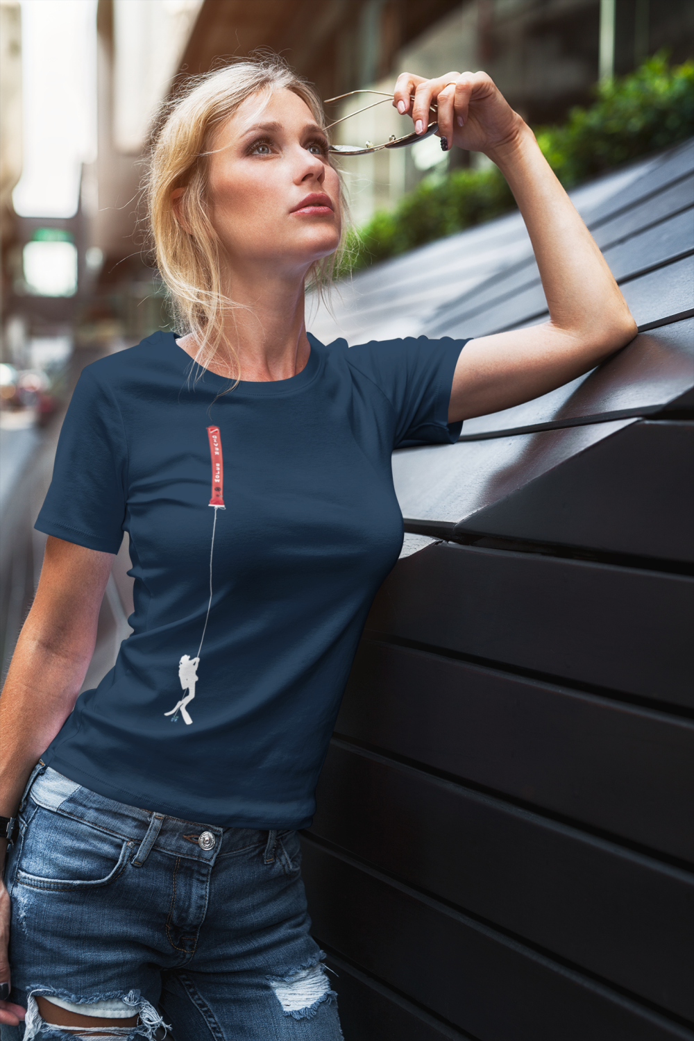 Stock T-shirt bio plongeur : Parachute de plongée