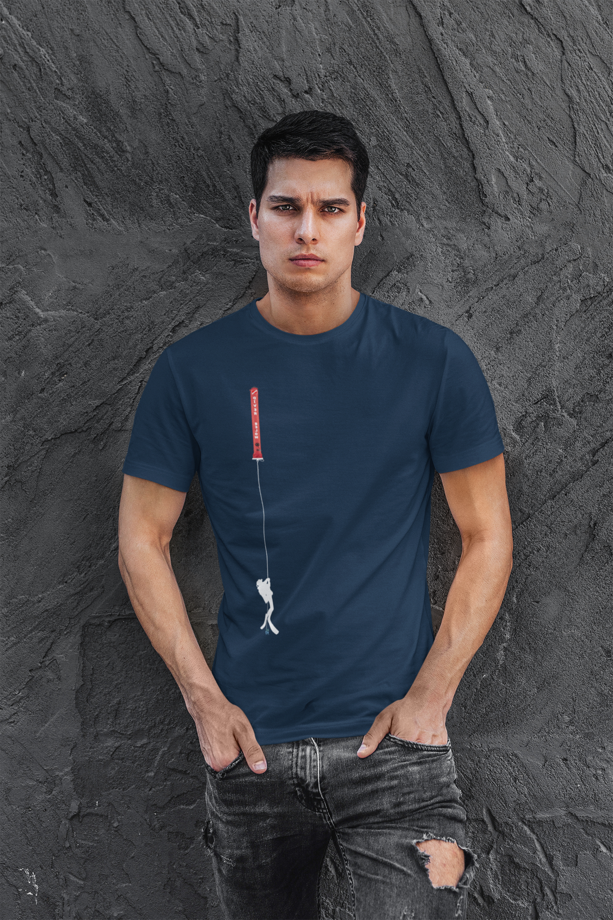 Stock T-shirt bio plongeur : Parachute de plongée