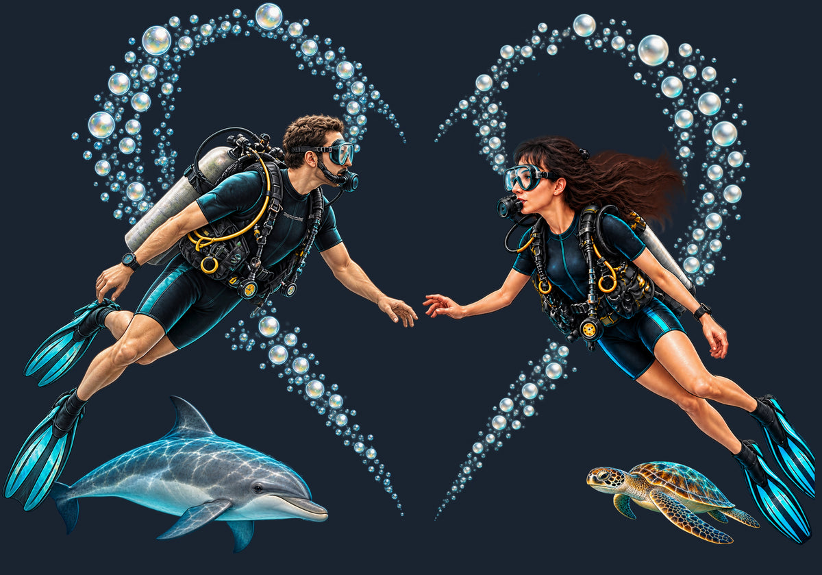 T-shirt plongee macjos st valentin plongeur bruns