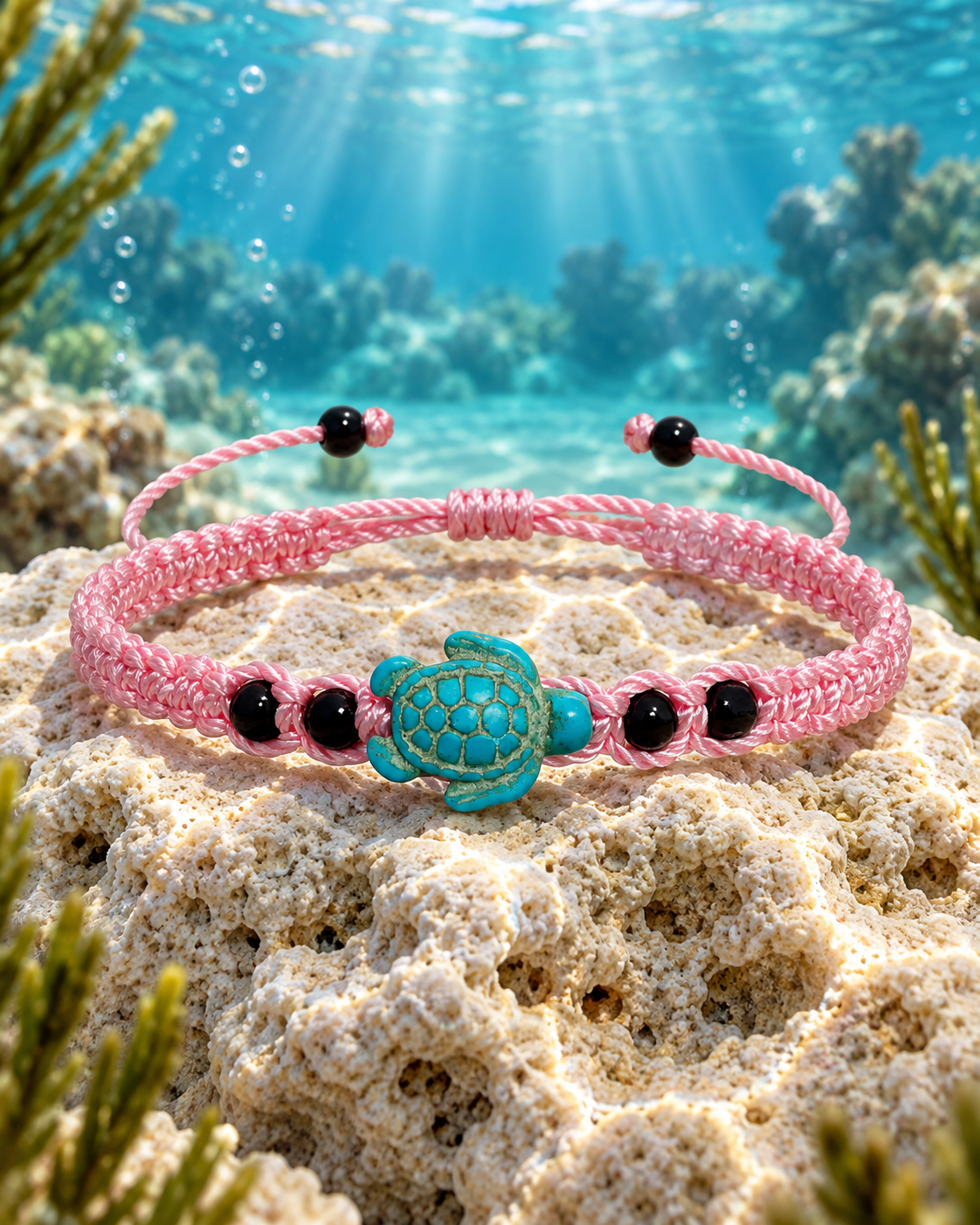 Bracelet Tortue MacJos rose