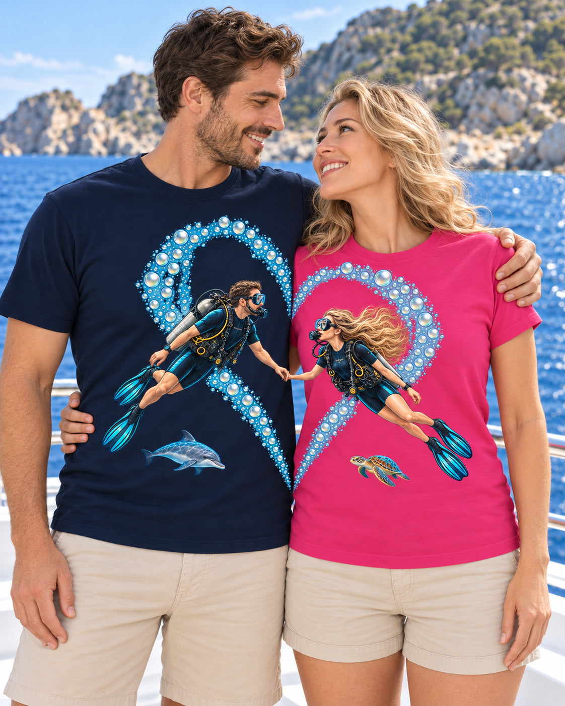 T-shirt plongee macjos st valentin plongeur blond 