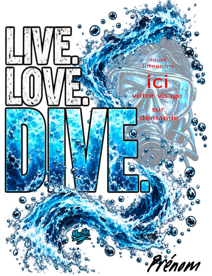 T-shirt plongée Live Love Dive – MacJos