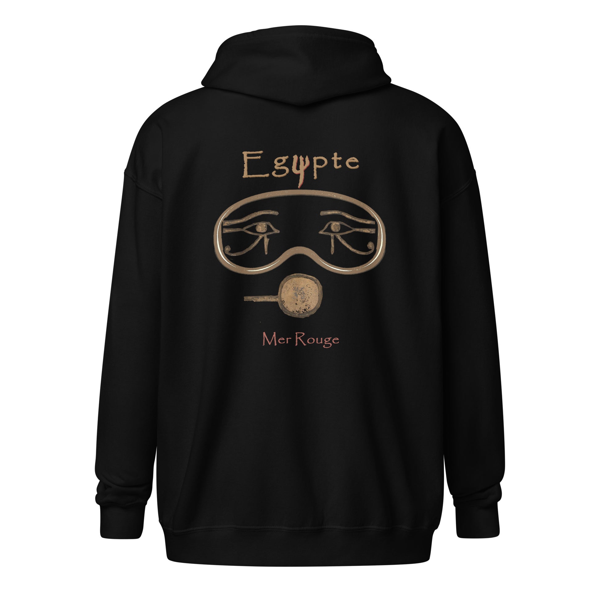 Sweat a capuche unisexe fermeture eclair MacJos plongée egypte antique – Masque egyptien Mer Rouge