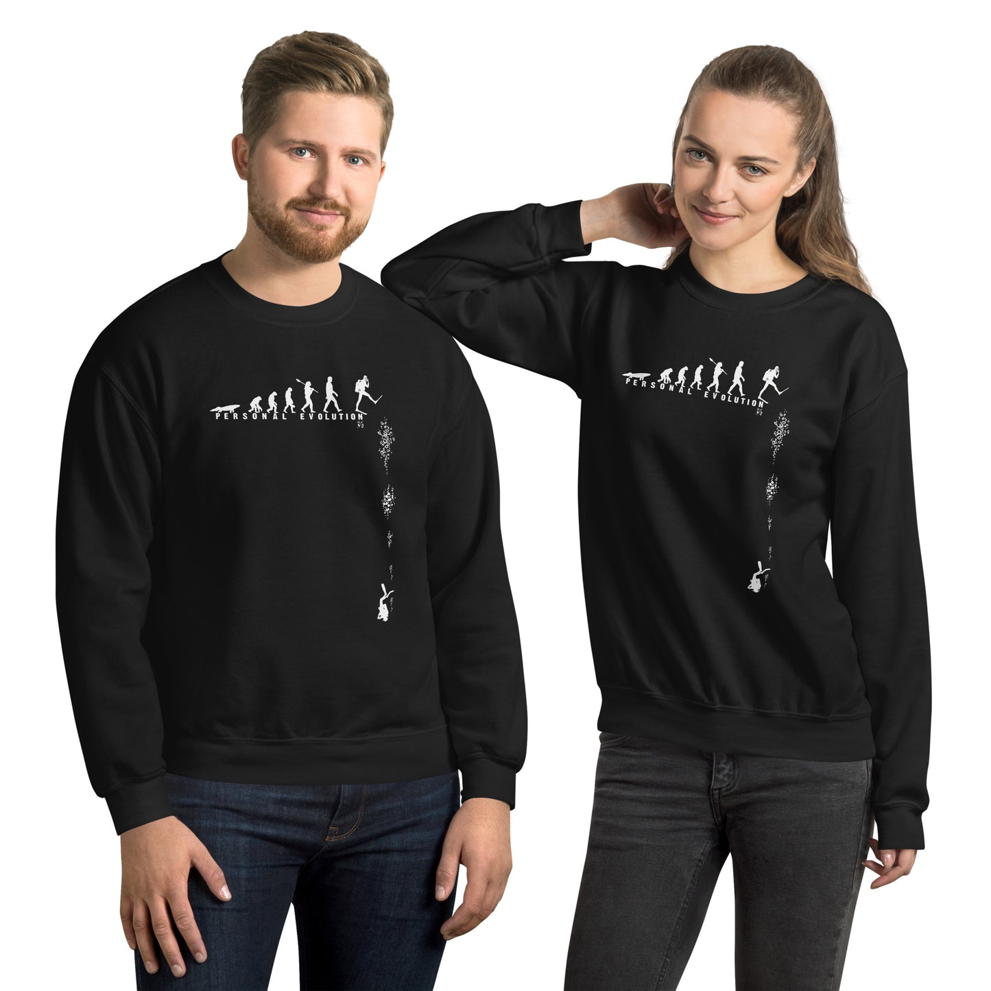 Sweat unisexe acier MacJos Évolution du plongeur