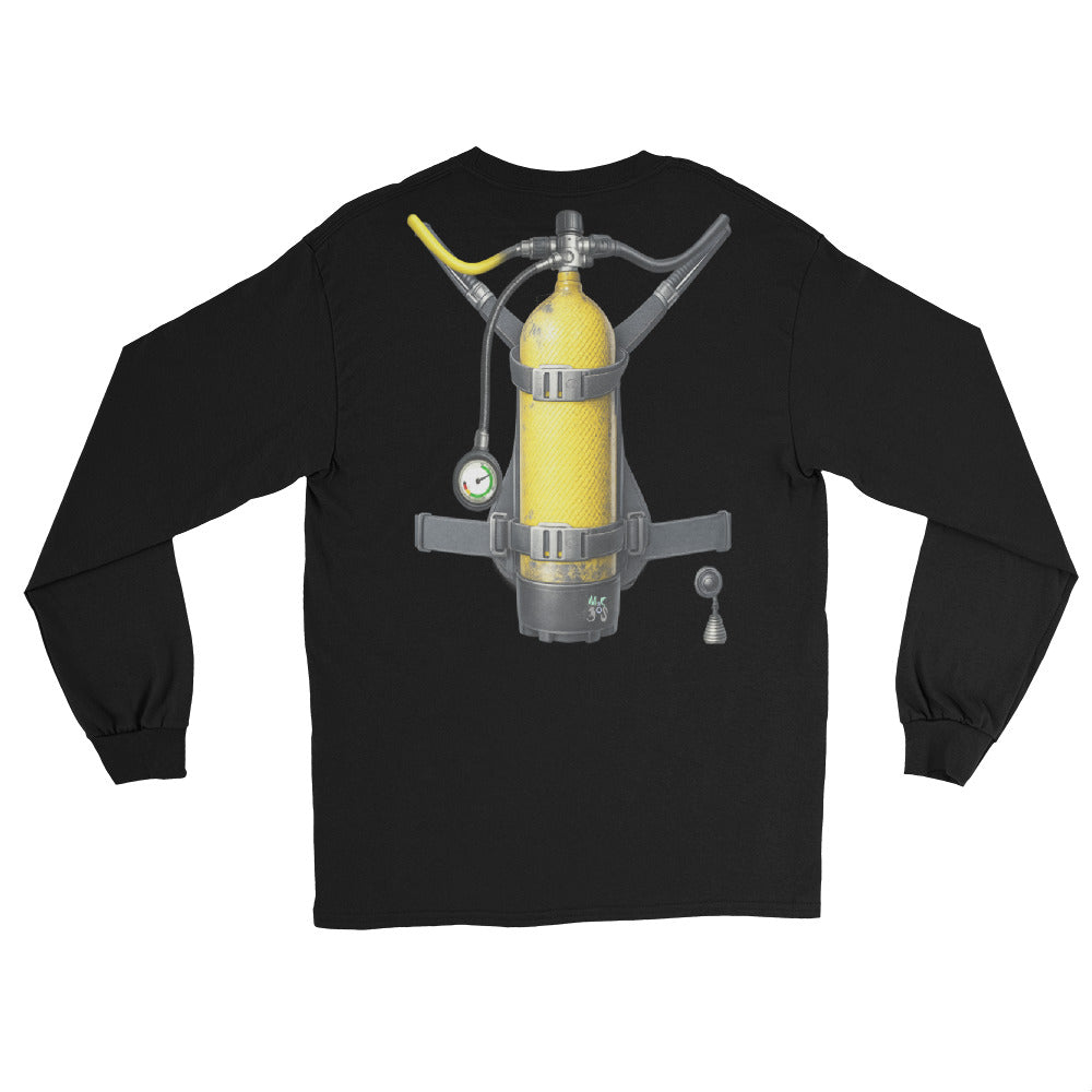 T-shirt manche longue plongée trompe-l’œil bouteille dans le dos | MacJos