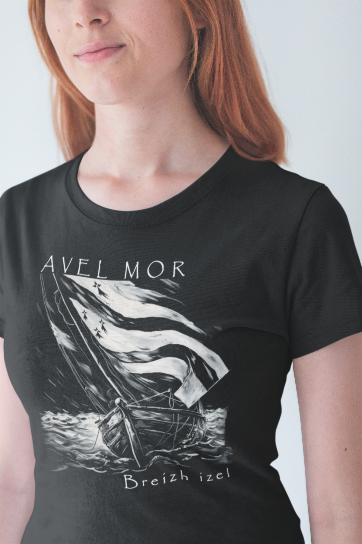 T-shirt noir bretagne-avel mor- surbretonne