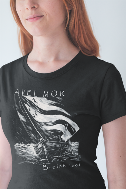 T-shirt noir bretagne-avel mor- surbretonne