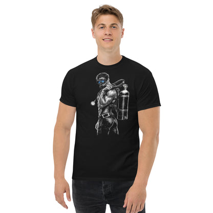T-shirt noir plongée plongeur sexy MacJos