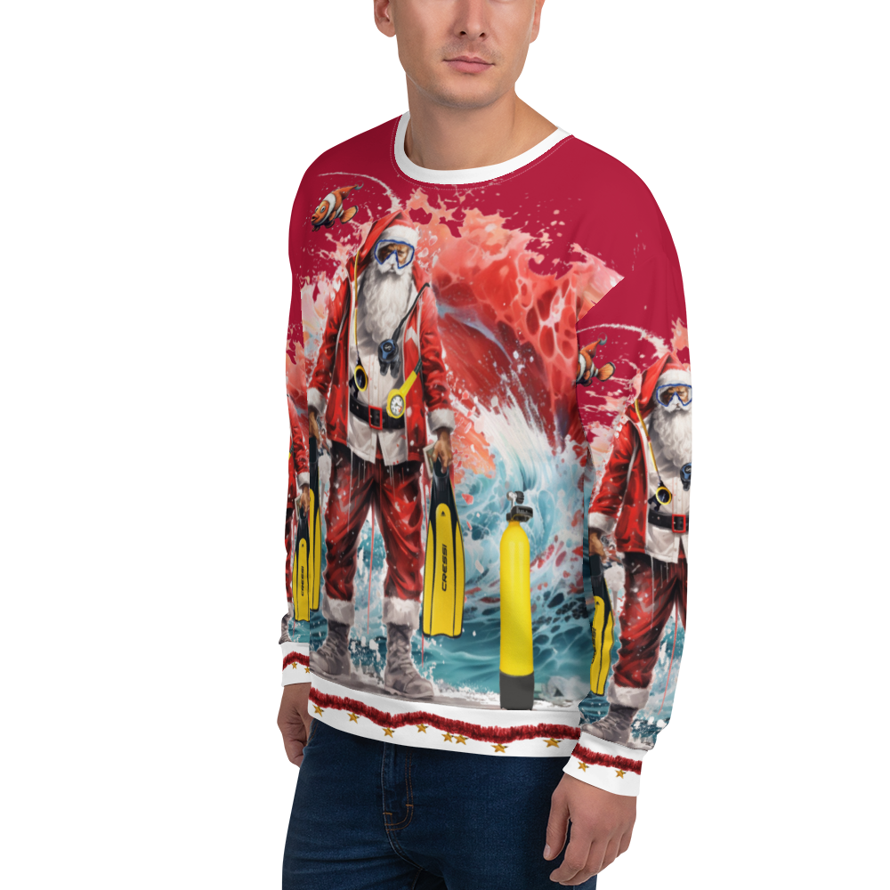 SWEAT PULL DE NOËL plongée père noël plongeur