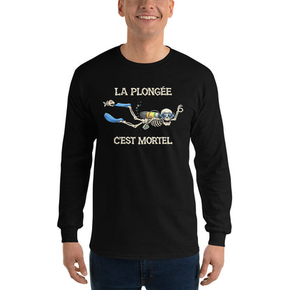 T-shirt manche longue Humour plongée MacJos – La plongée, c’est mortel