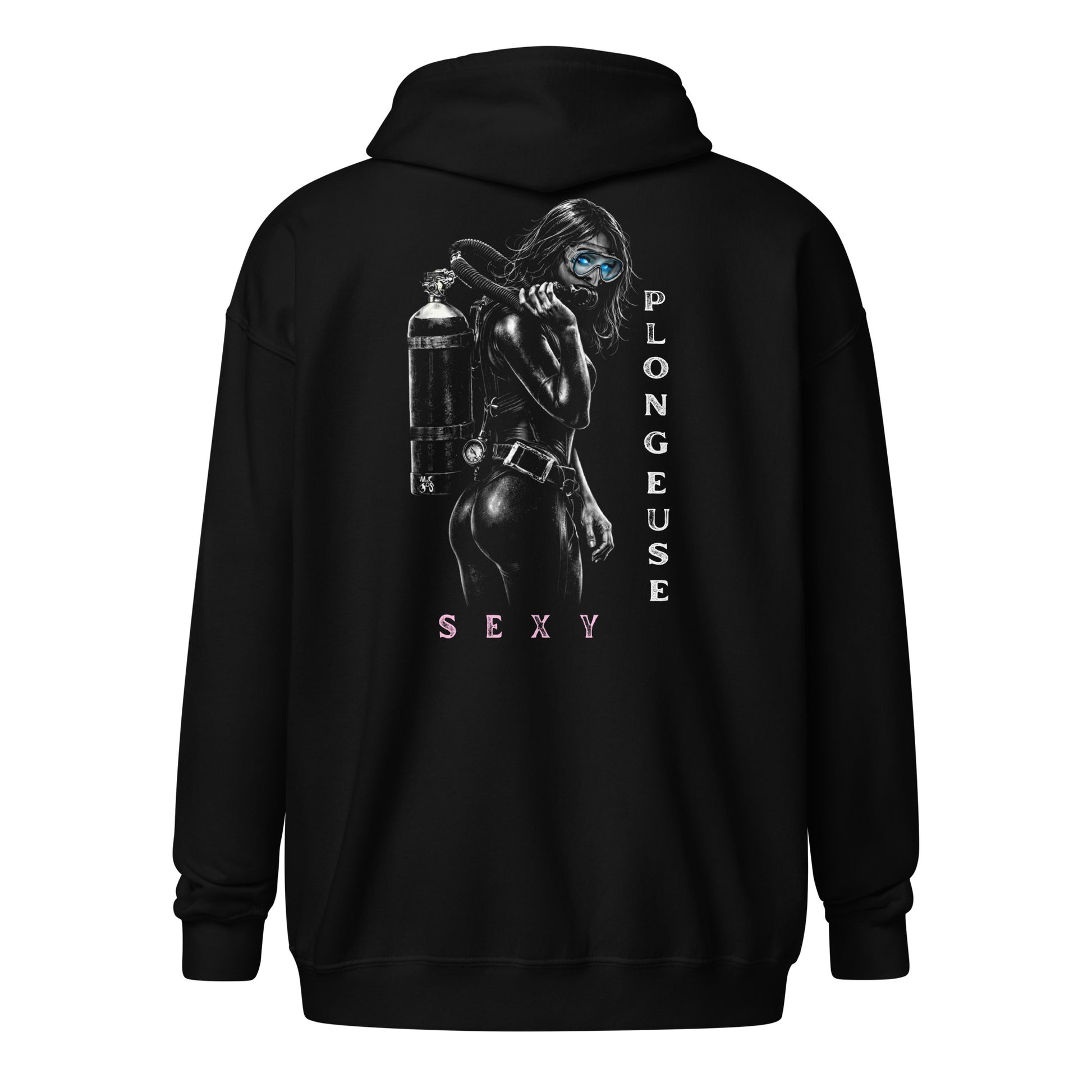 Sweat capuche zip plongée MacJos Sexy plongeuse