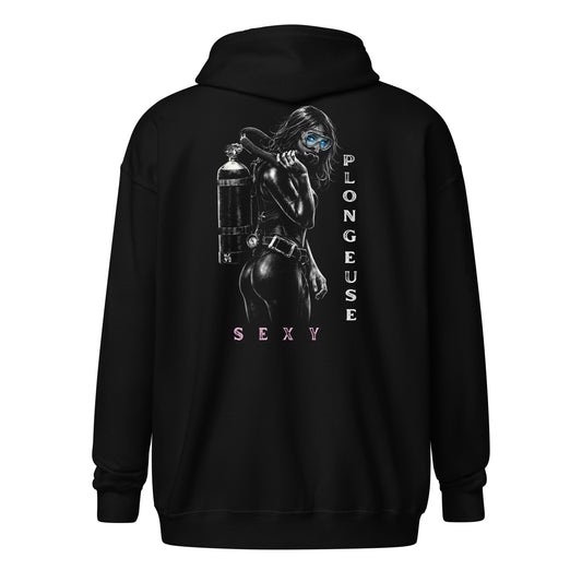Sweat capuche zip plongée MacJos Sexy plongeuse