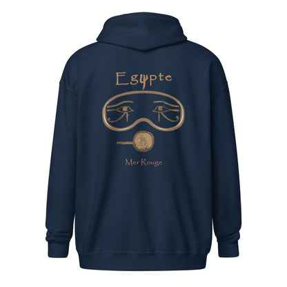 Sweat a capuche unisexe fermeture eclair MacJos plongée egypte antique