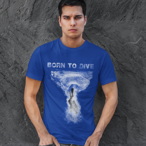 t-shirt plongée "Born to dive"
