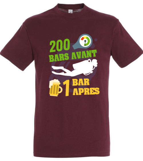 MacJos tee shirt plongée 200 bar-bordeaux